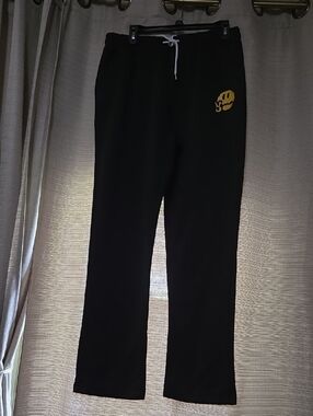 NFINITY Black Track Pants with Yellow Logo